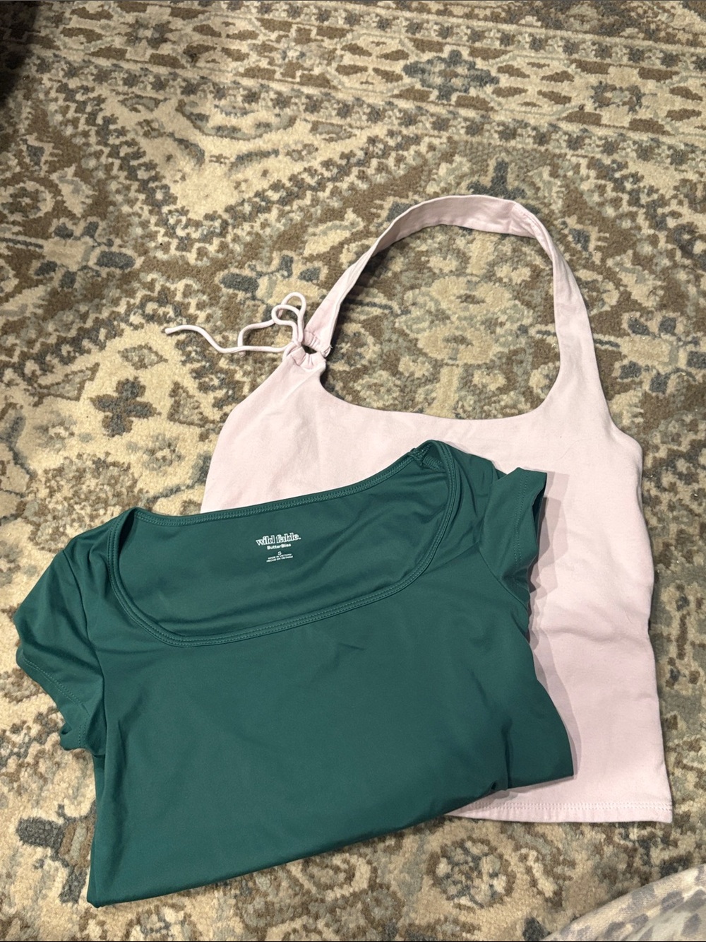 wild fable Green Scoop Top with Light Pink wild fable tank bundle